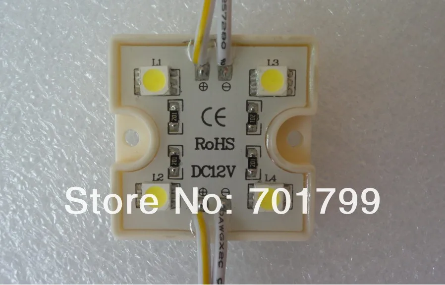 Теплый белый 5050 SMD светодиодный модуль, DC12V, 20 штук нитке