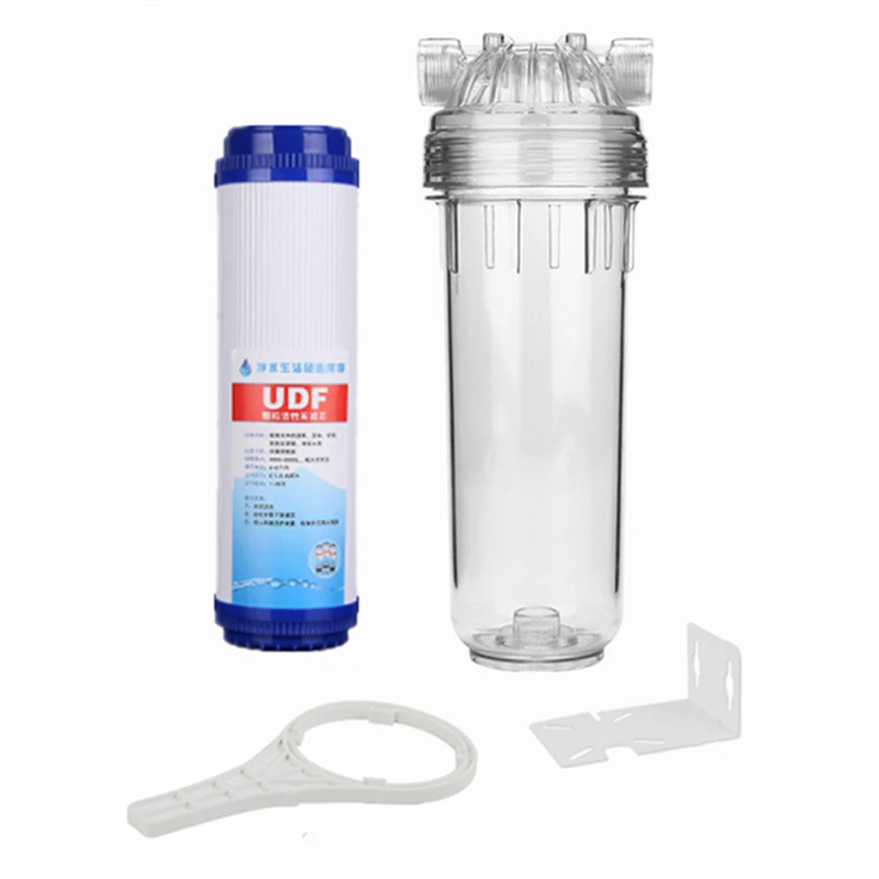 

Reverse Osmosis Filter 10 Inch Clear Water Filter Bottle + Granular Carbon Filter + RO Wrench + Mounting Bracket + Quick Fitting