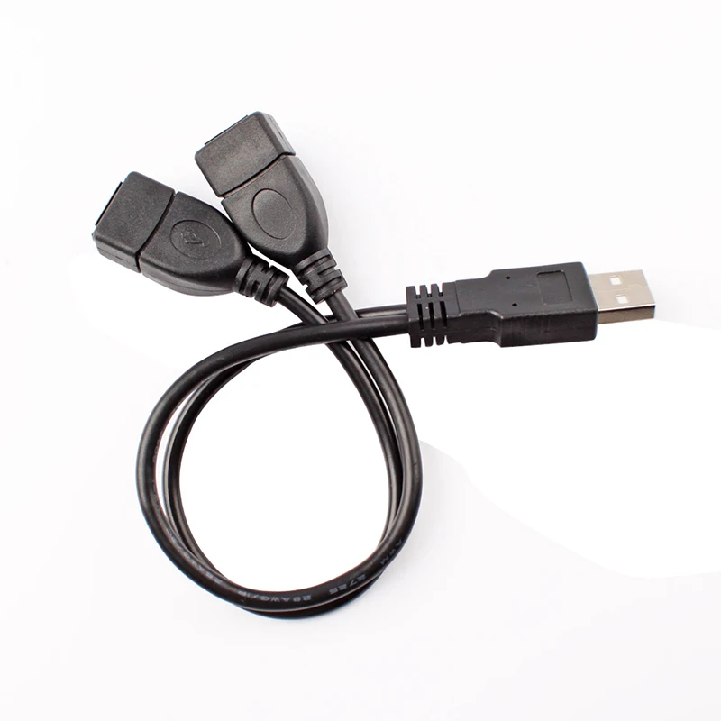 

New USB 2.0 A Male to 2 Double Dual USB Female Splitter Cable HUB Charger #79972