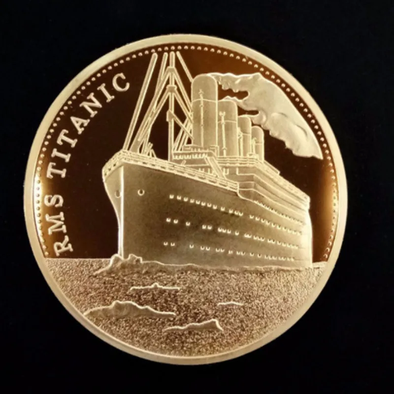 Commemorative Titanic Luck Collection Arts Gifts Bitcoin Alloy Souvenir Gold Plated Coin Metal Imitation