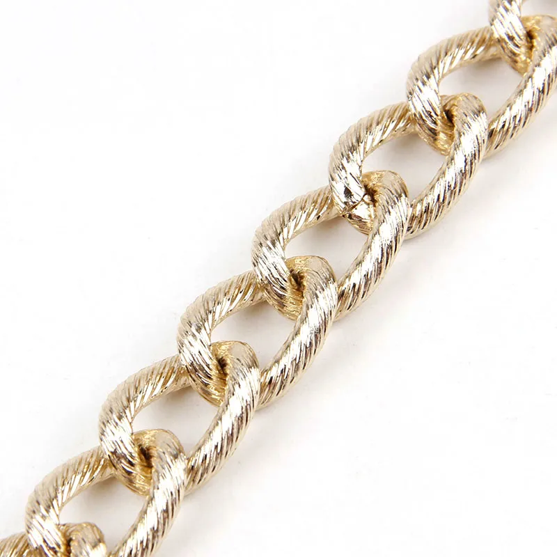 Buy Aluminum Rose Gold Textured Cable Twisted Curb