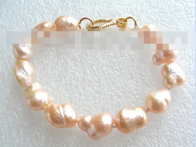 

FREE SHIPPING>>>@@ > 09818 pink baroque natural freshwater pearls bracelet