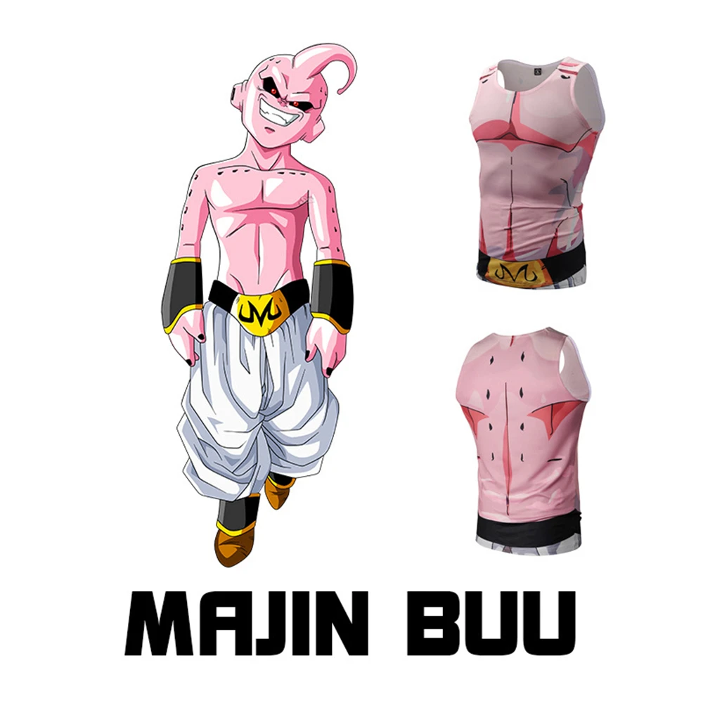 

New men's anime ball dragon ball Majin Buu 3D digital printing fitness sports vest costume anime cosplay
