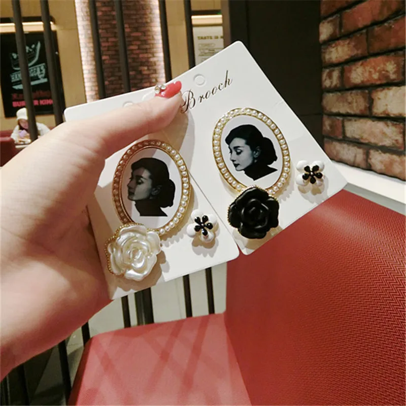 

Korea Handmade Vintage Pearl Beauty Flower Badge Brooches Pins Fashion Jewelry Woman Accessories-JQGWBH032E