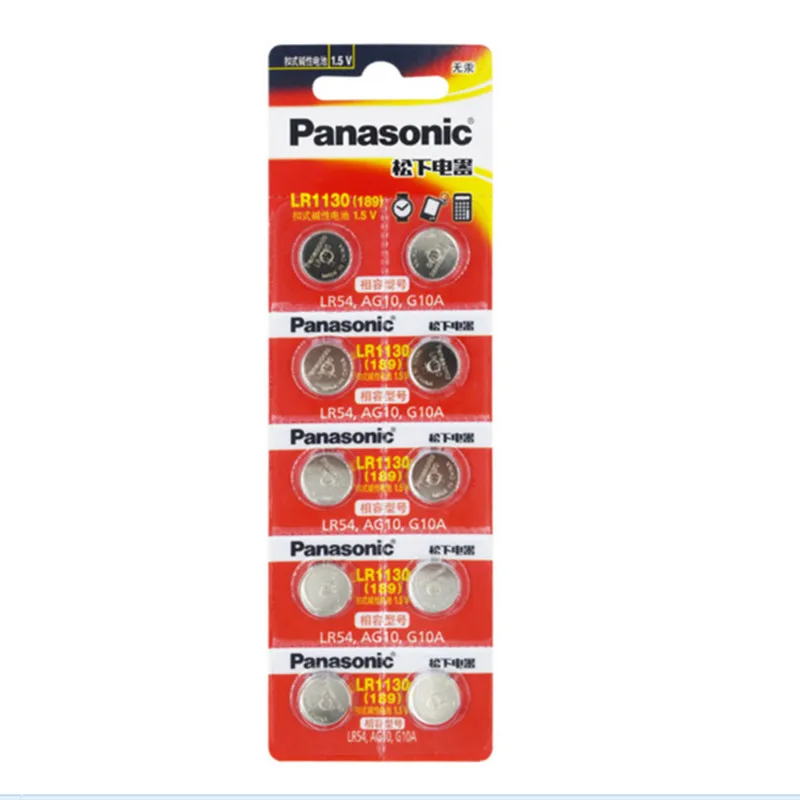 PANASONIC LR54 189 AG10 L1131 SR1130 G10 V10GA 389 щелочные кнопочные батареи для монет 100% оригинал 10