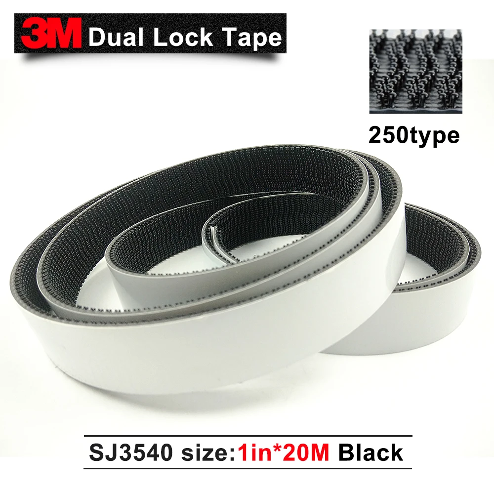 

Hot sale 2015 3M SJ3540 dual lock tape, Black adhesive double sided tape black rubber 3M tape 1" * 20m1 in* 20m we can die cut