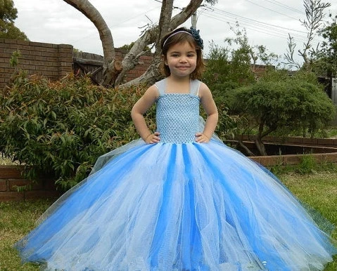 2 8T Children clothing Solid Dresses for girls Handmade custom Mesh Gauze Tutu Princess dress Performing