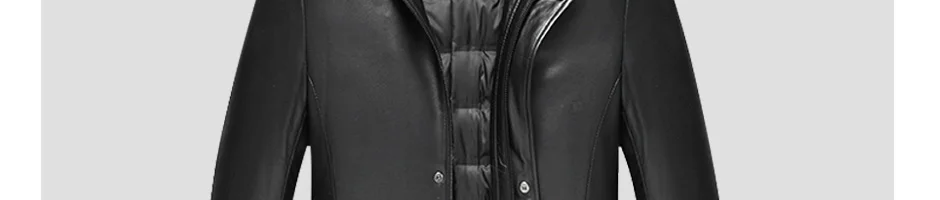 Новое роскошное стильное кожаное пальто, мужская кожаная куртка на утином пуху, толстая мужская кожаная куртка из овчины, настоящая кожаная куртка с капюшоном для мужчин