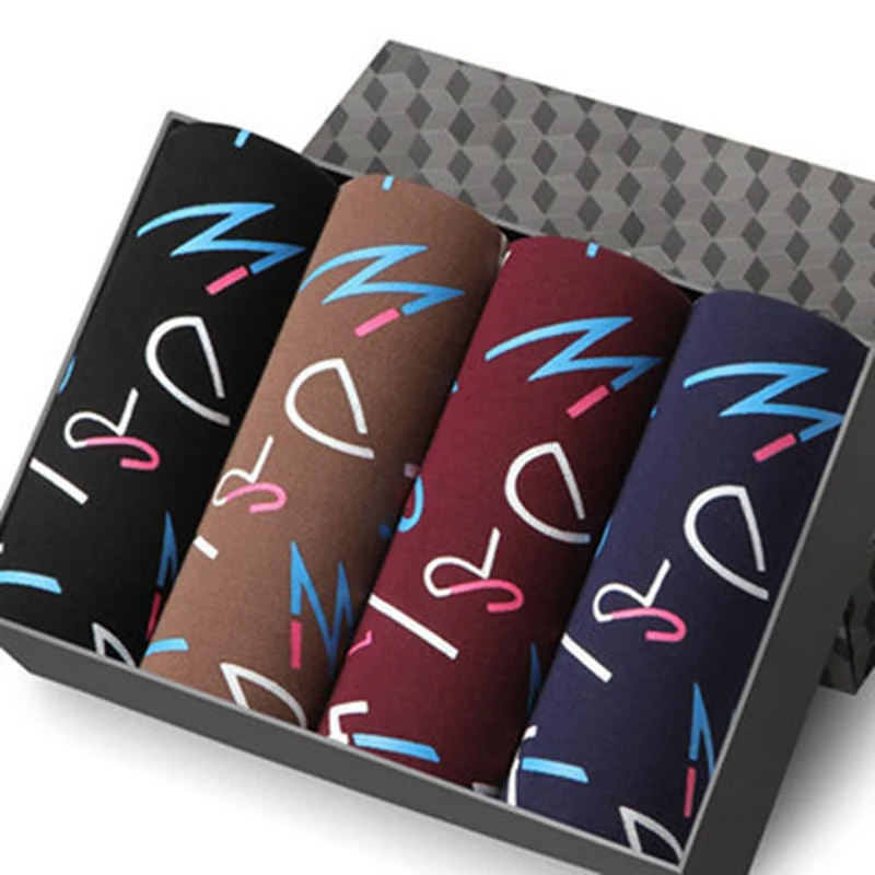 

2019 New Multi-Colors 4pcs/set Boxer Men Soft Boxers Short Men Sexy Comfortable Cotton Underwear Boxer for Male