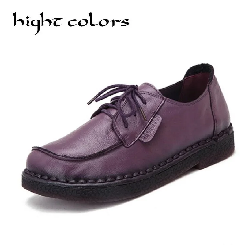 

2018 Spring Women Flats Ladies Lace Up Flat Loafers Shoes Casual Boat Shoes Black Purple Flat Platform Women Shoes H20