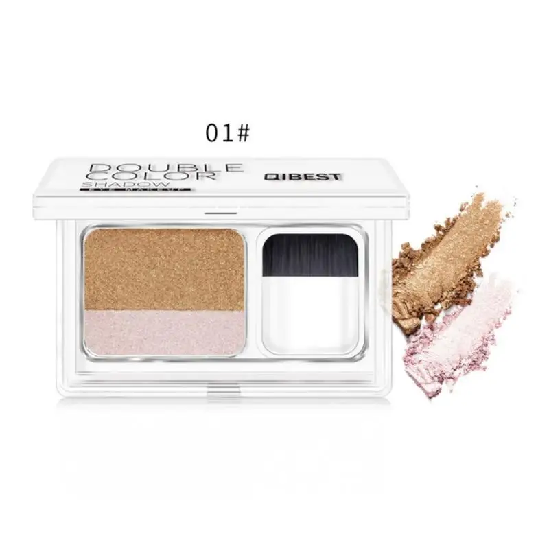 Magazine Lazy Eyeshadow Stamp Eye Shadow Double color Shimmer Palette водонепроницаемый стойкий натуральный макияж для глаз телесного цвета - Цвет: A