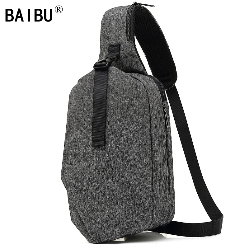 BAIBU Anti theft Crossbody Bag Casual Men Chest Bag Waterproof Sling Bag Messenger Bag Fit for 9 ...