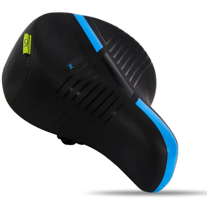 

Shengxin Electric Car Saddle Comfortable Bicycle Seat Cushion Soft Elastic Sponge Wide Saddle - Blue Black