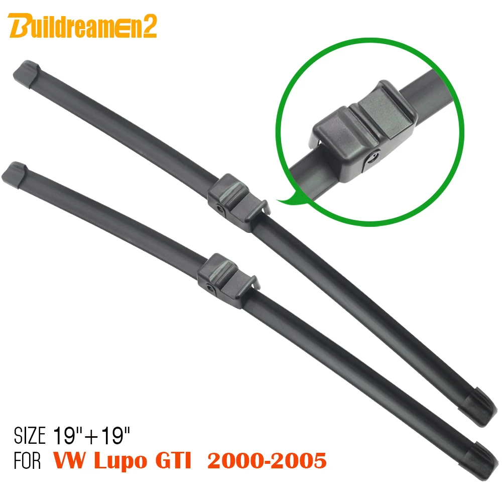

Buildreamen2 2Pcs Frameless Wiper Blade Window Windshield For 2000-2005 VW Volkswagen Lupo GTI Soft Rubber Wiper Blades