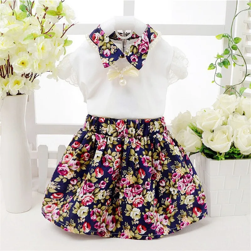 BibiCola/ г. Летнее платье для маленьких девочек; комплект одежды; детская одежда; новая хлопковая детская одежда; кружевное платье принцессы с цветочным рисунком для девочек