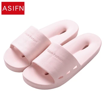 

ASIFN Woman Shoes Summer Bathroom Slippers Non-slip Men Soft Sole Loves Home Flip Flops Fluffy Sandals 6 Colors