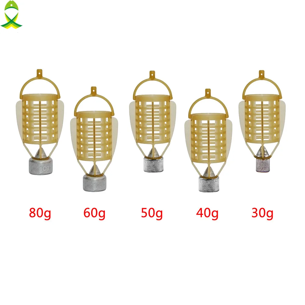 JSM 5 шт/лот 30 г-80 г рыболовные снасти для ловли карпа для рыбы, держатель для еды, клетка с свинцовым грузило для подледной рыбалки, оборудование, инструменты