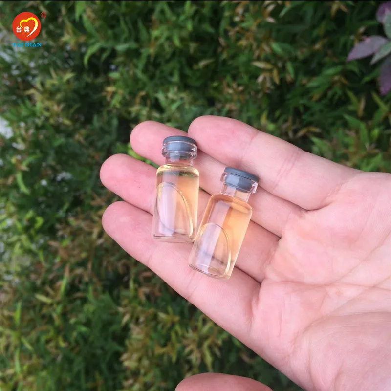 

16*35*7mm 2ml Clear Injection Glass Vials with Silicone Stopper Glass Bottles Jars Injection Vials Butyl Rubber Stopper 100pcs