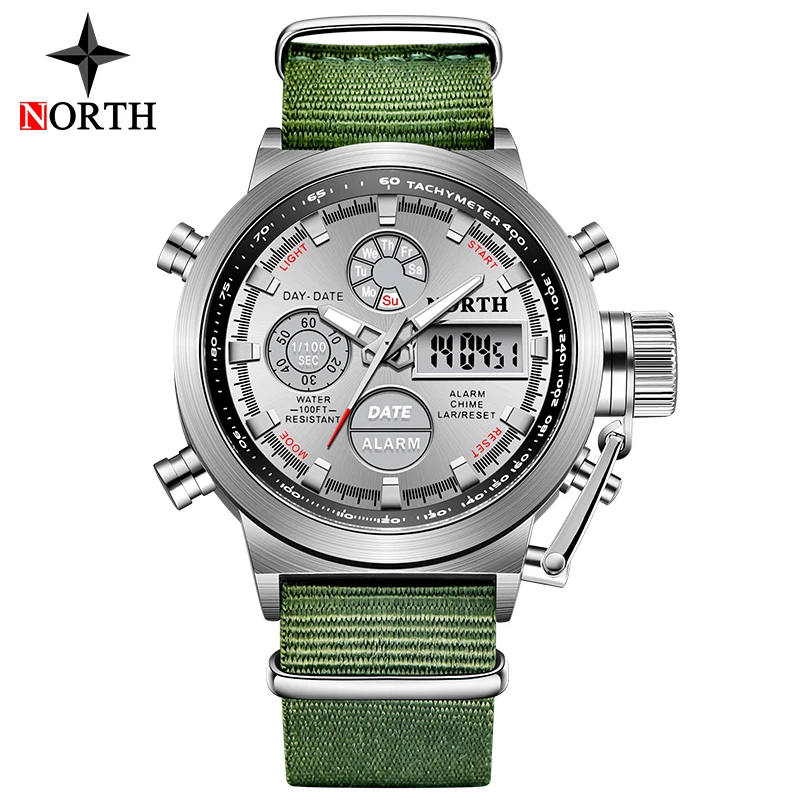 Часы NORTH Top Brand Мужские кварцевые роскошные модные повседневные