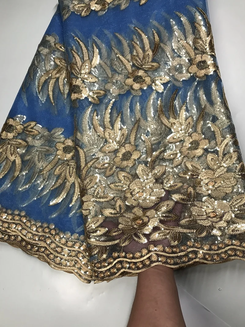 

Multi Color African George Lace Fabric With Sequin Lace Nigerian George Wrapper High Quality African Fabric For Dress B13