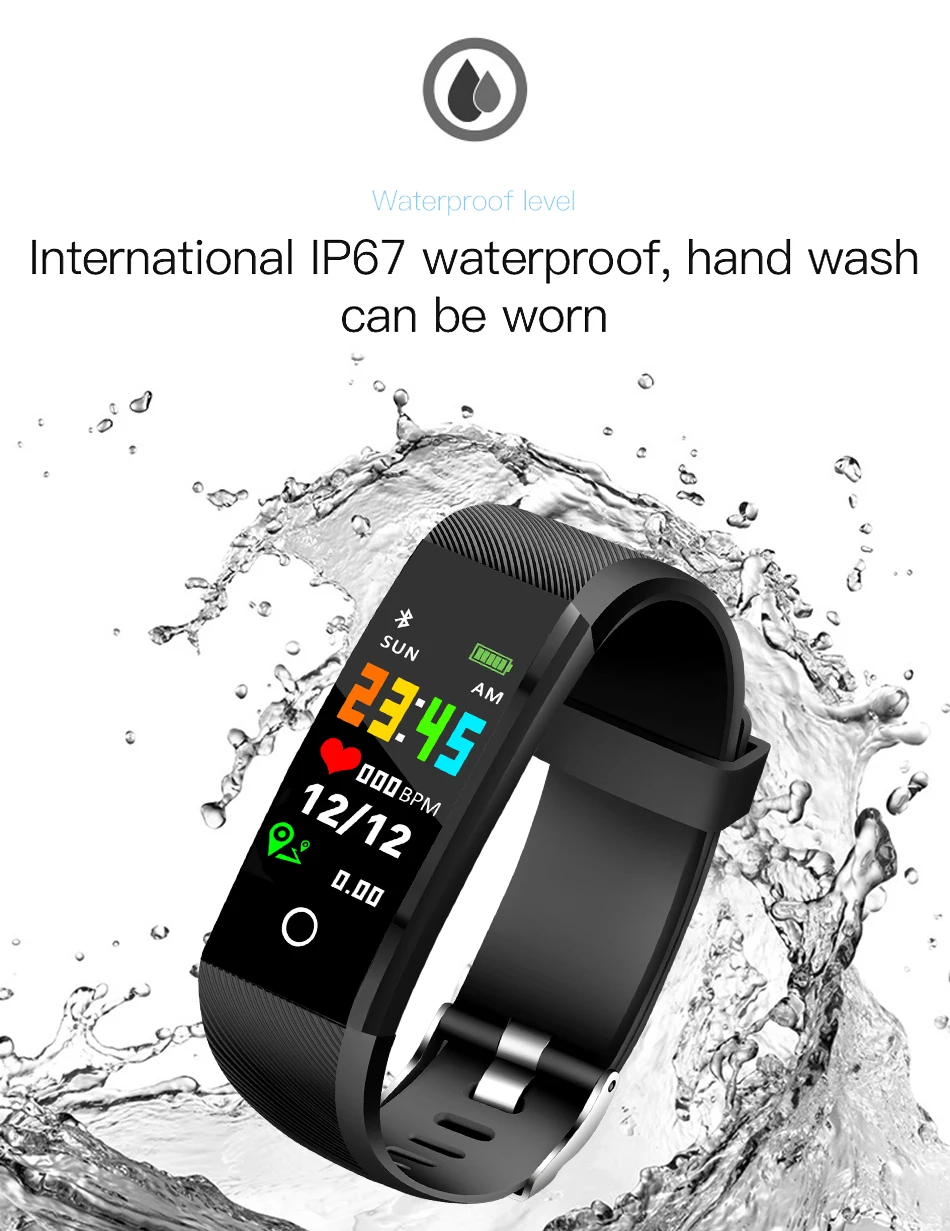 WISHDOIT Смарт-часы для фитнеса Для мужчин IP67 Водонепроницаемый спортивные часы крови Давление монитор сердечного ритма шагомер напоминание