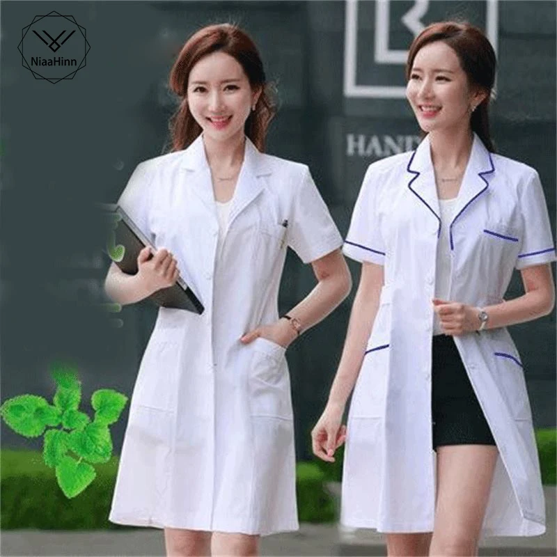 

Long Sleeve Unisex Women/Men White Medical Coat Nurse Services Uniform Medical Scrub Clothes White Lab Coat Hospital Clothes
