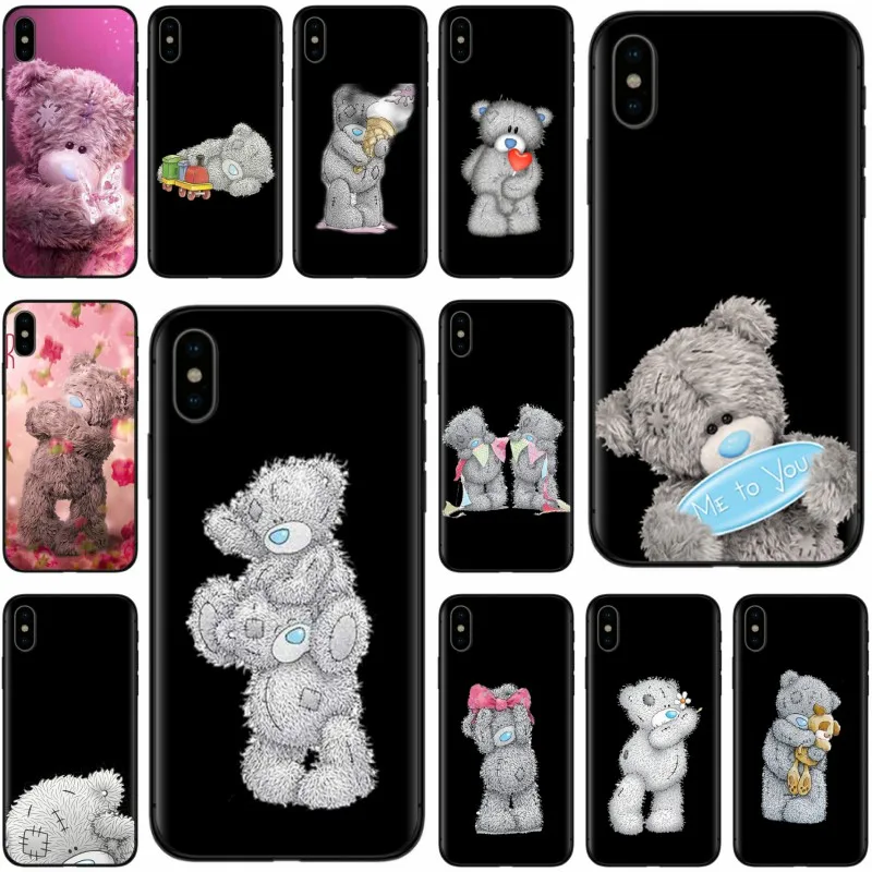Для iPhone X XS XR Max для 5 5S 5C SE 6 6plus 7 8 plus Tatty Teddy Me To You Bear черный мягкий силиконовый чехол