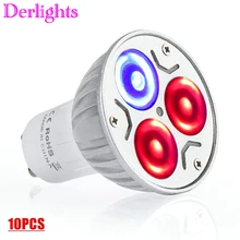 10 шт./лот E27 GU10 Светодиодный светильник для выращивания 6 Вт 85~ 265 В, лампа для выращивания растений в помещении, теплица, система гидропоники, семена, цветы, растение, овощи