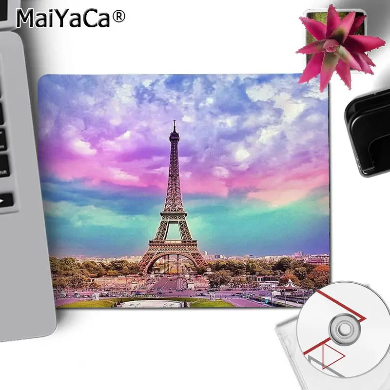 No Lock Edge25x29cm MaiYaCa Печатный Лондон Эйфелева башня маленькие игровые коврики для мыши Настольный коврик простой дизайн скоростной коврик для игровой оптической мыши - Цвет: No Lock Edge25x29cm