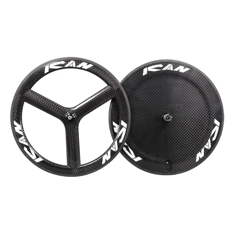 

Hot carbon disc wheel tubular three spokes bicycle wheelset