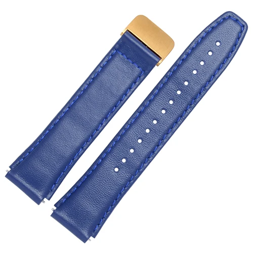 Soft calf leather strap striped watch band for HUAWEI B5 smart Bracelet replacement wrist strap - Цвет ремешка: Blue B