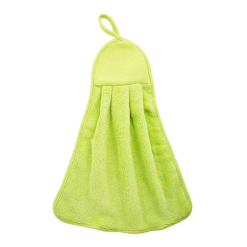Green 3 цвета, полотенце для рук, Кухонное, детское, новинка, коралловый флис, полотенце для ванной, s Hung, чистое, кухонное полотенце, впитывающее, для посуды, подвесное - Цвет: Green