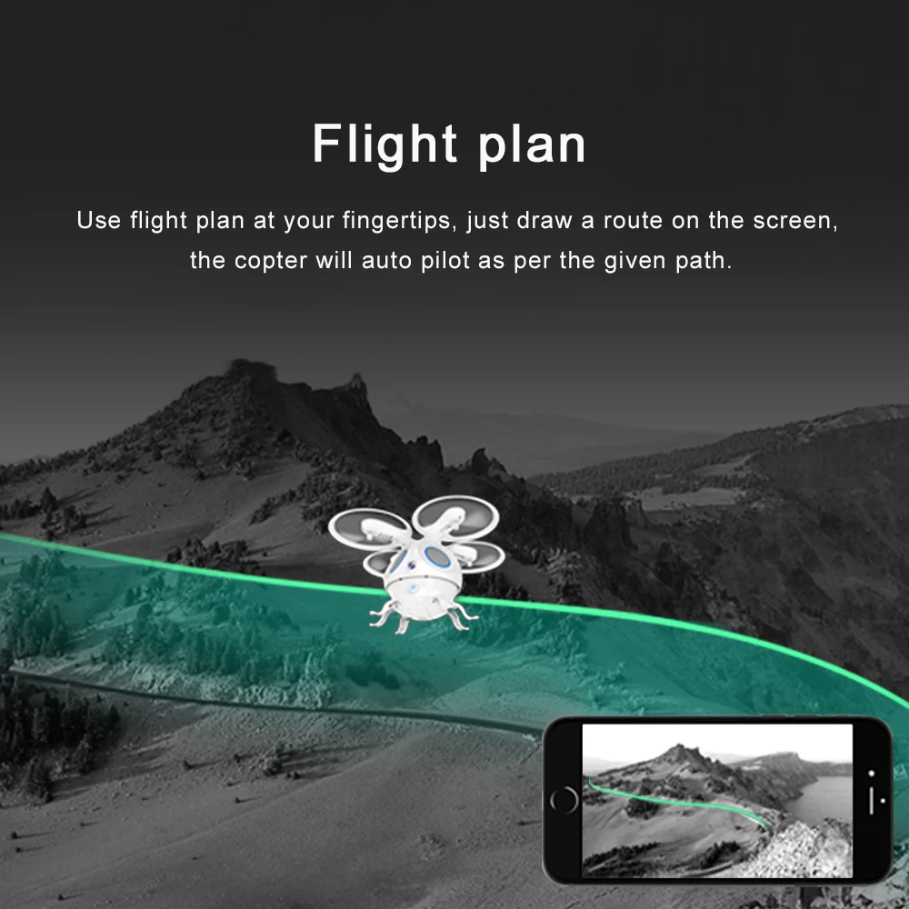 Sepia Detective Artifact UAV Wifi FPV 720P Camera Selfie Drone Flight G-sensor Visual Positioning RC Quadcopter APP Control (16)