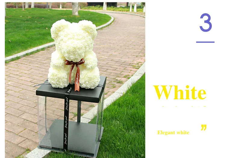 rose bear gift flower artificial