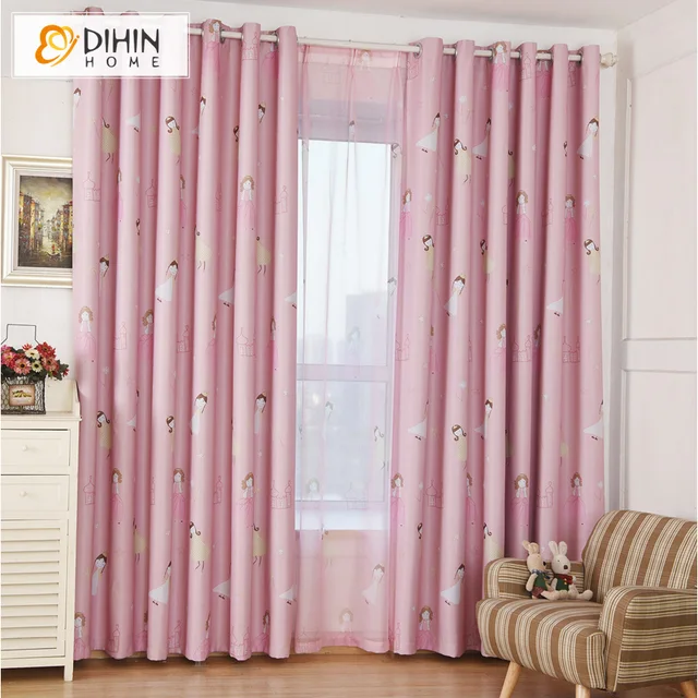 Pink Color Printed Blackout Curtains For Children Kids Room Window Pink Color Printed Blackout Curtains For Children Kids Room Window D Sheer Curtain Living