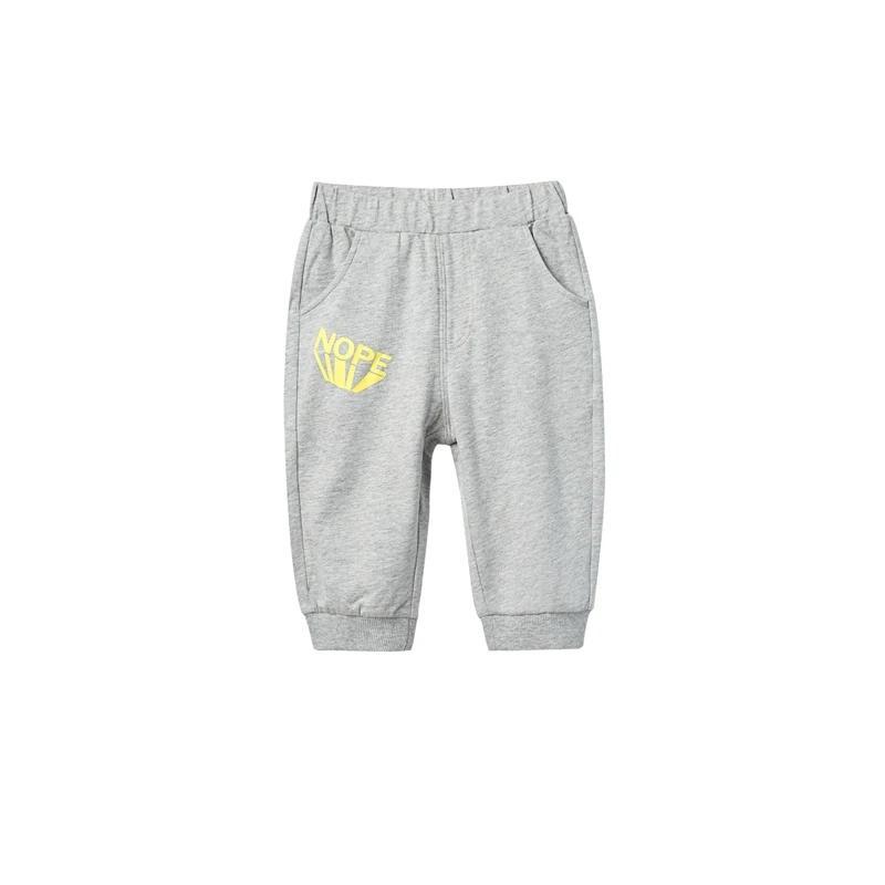Balabala/штаны для мальчиков; г. Мягкие хлопковые брюки до колена для бега; детские спортивные шорты; короткие эластичные штаны с карманами - Цвет: Shallow ash