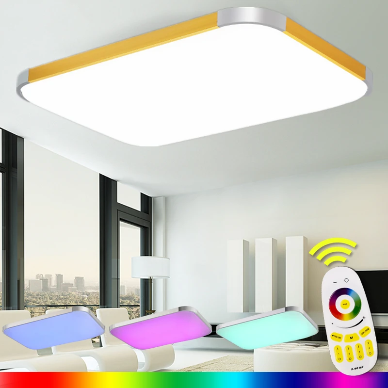 

2016 Colorful Modern Led Ceiling Lights For Home Decorative RGB Light Fixture Indoor Lighting lampshade With Remote Control