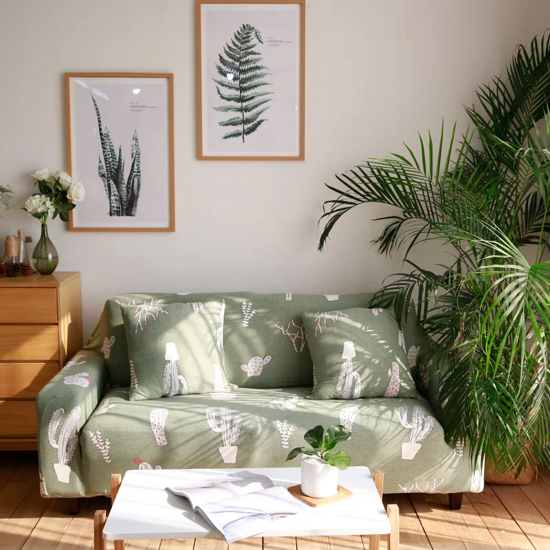 

Cactus Cotton Living room sofa cover All-inclusive Elastic stretch Furniture sofa slipcovers Corner House universal seat cover