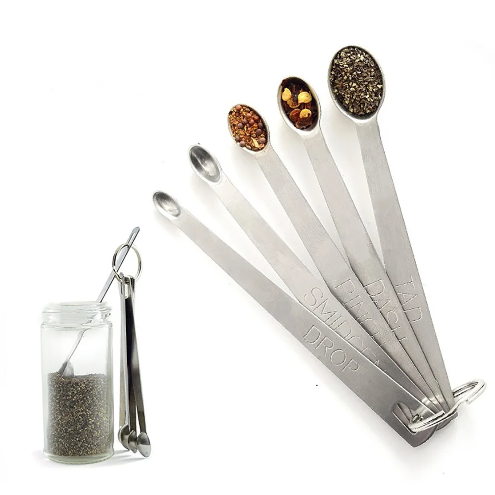 Hot Sale New 5Pcs/set Mini Measuring Spoons Stainless Steel Baking