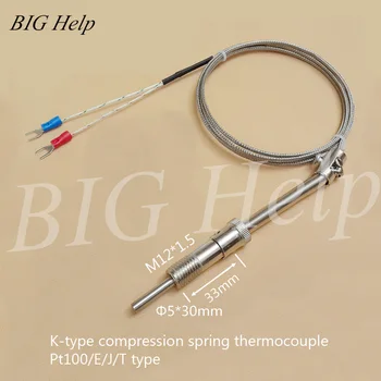 

K/E Type Compression Spring Type Thermocouple WRNT-01/02 Electric Thermocouple Pt100 Pressure Spring Even Temperature Probe Line