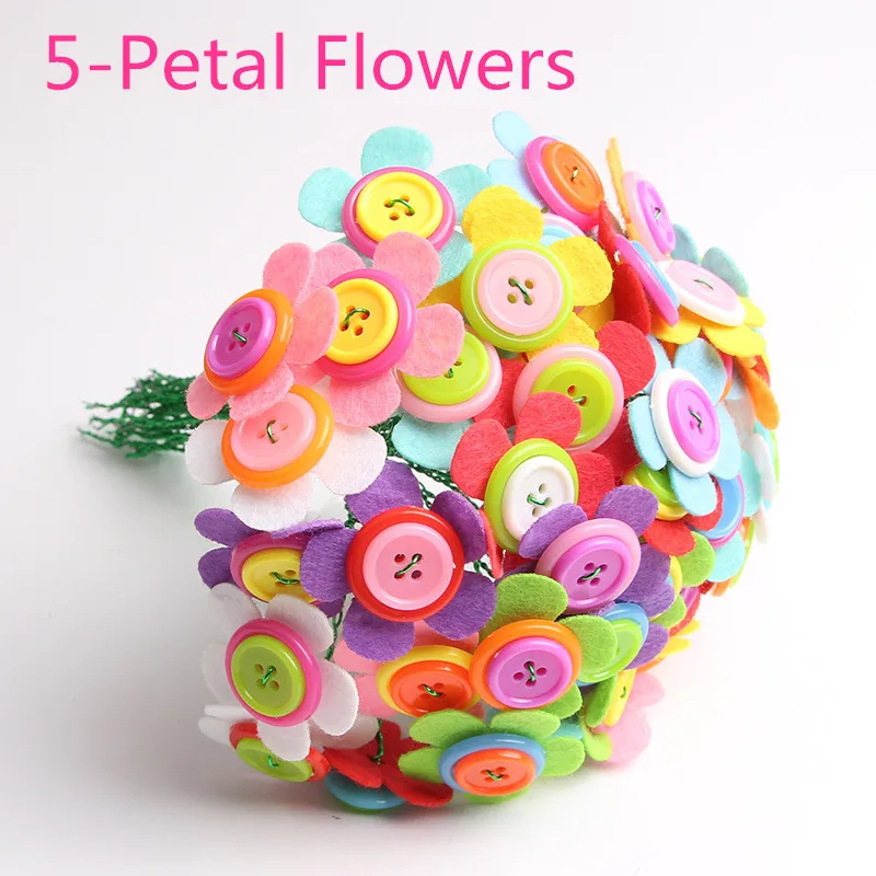

Button Bouquet, DIY Craft Handmade Flower Buttons Bouquets Kits Decoration, Make 40 Flowers