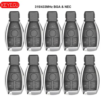 

Keyecu 10PCS Smart Key 3 Buttons 315MHz/433MHz for Mercedes Benz Auto Remote Key Support NEC And BGA 2000+ Year