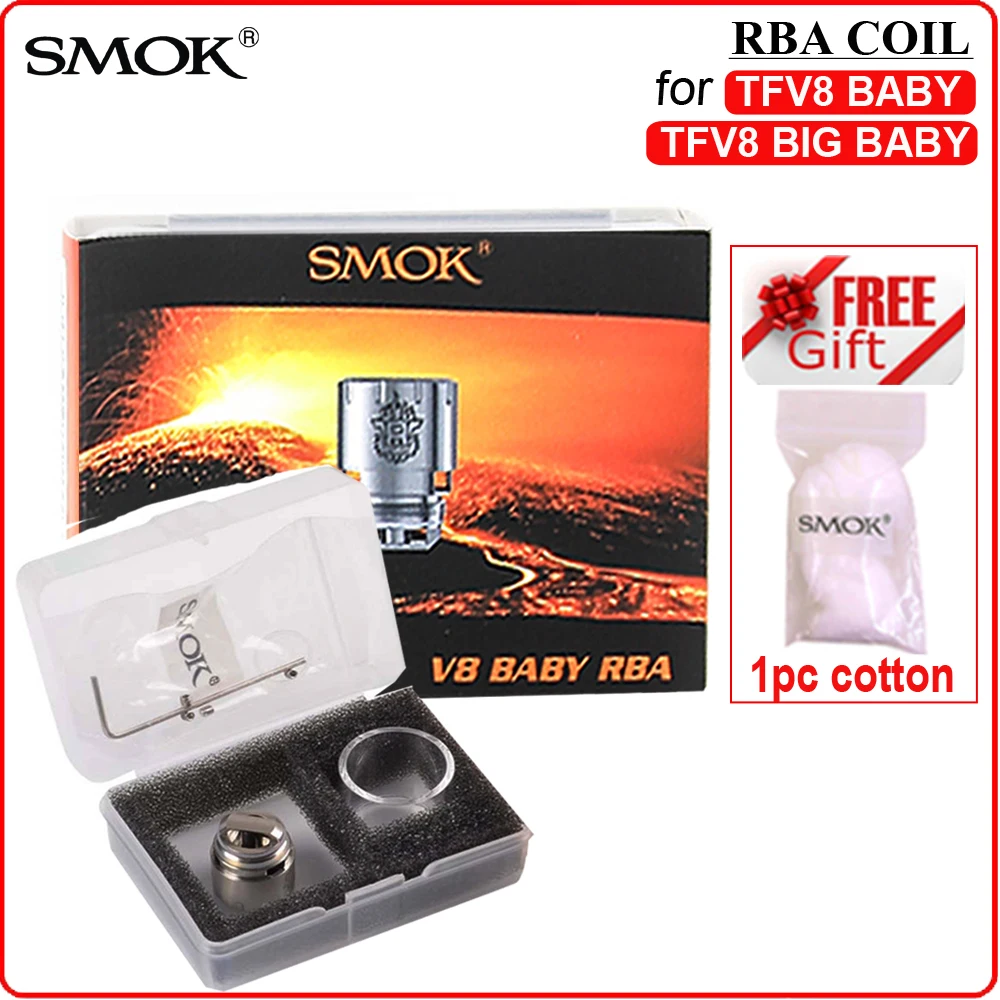 Оригинальная катушка SMOK TFV8 Big Baby RBA/V8 BABY RBA Core устойчивая к пирексу стеклянная