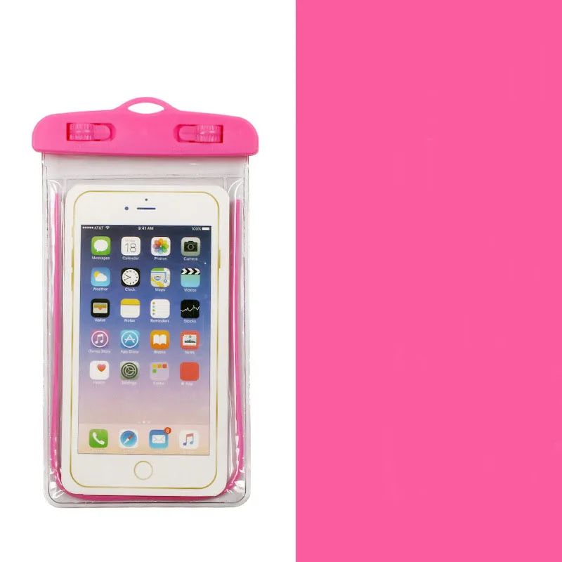 CRUSHONU Водонепроницаемый плавание сумки Серебристые телефона для наружной Дайвинг пляжные воды мешок - Цвет: Pink