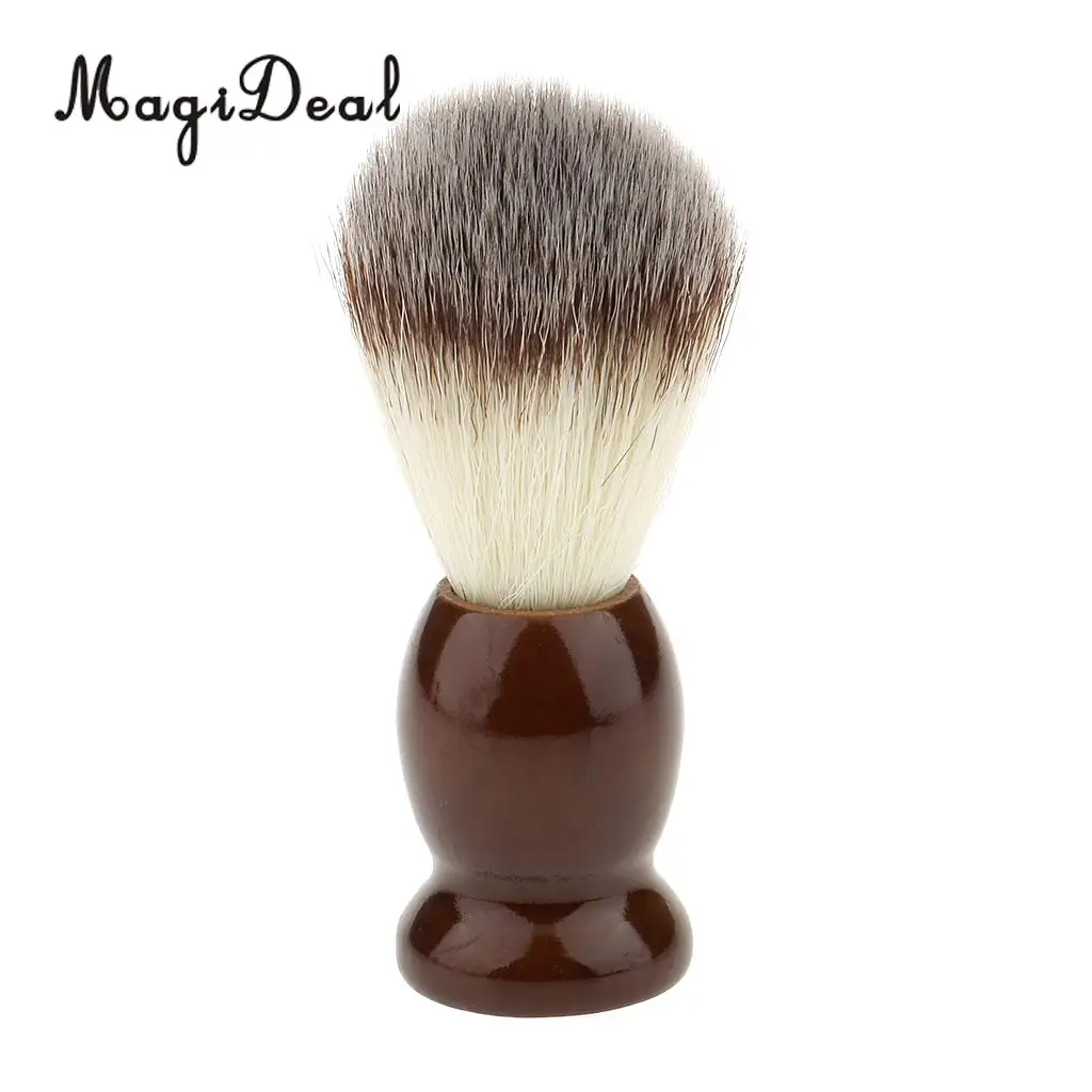 Premium Quality Wood Shaving Brush Metal Stand Holder Set for Men Barber Salon Bathroom