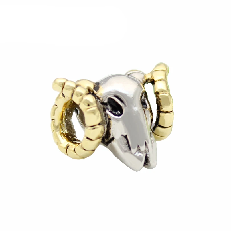 

European and American pop charm beads sheep skull charm beads fit Pandora bracelet