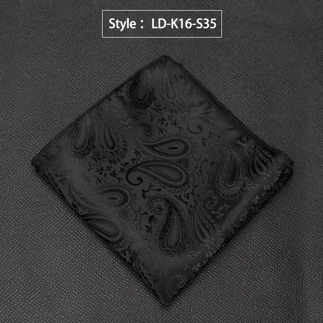 LD-K16-S35 Мужской носовой платок, роскошный жаккардовый галстук для мужчин, подарки, Пейсли, карманное квадратное полотенце, Hankies, модные аксессуары для формального платья, галстук - Цвет: LD-K16-S35