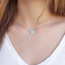 Новинка, золотая, серебряная цепочка, опал, любовь, сердце, ожерелье для женщин, чокер, ожерелье, s подвески, чокер, колье, femme collane ketting