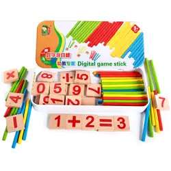 Montessori Wooden Number Math Game Sticks Educational Arithmetic Toy Puzzle Teaching Kids Set Materials Монтессори развивающие игрушки W206