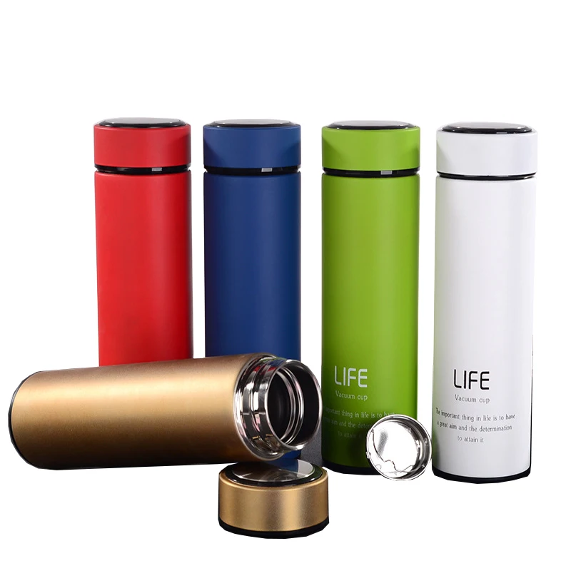 500ML Life Thermos ขวดแฟชั่นสแตนเลสกาแฟสูญญากาศและ Thermoses ตรงถ้วย